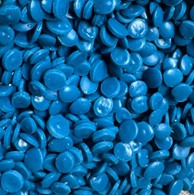 LDPE Regranulat, blau